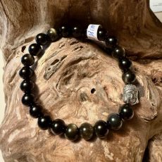 bracelet obsidienne dorée