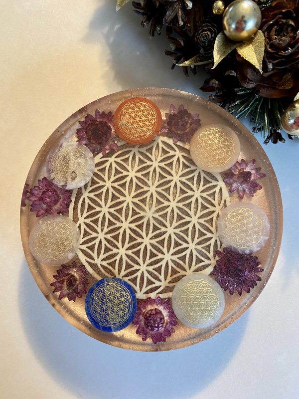 orgonite fleur de vie chakras