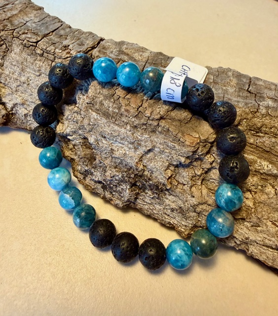 bracelet pierre lave apatite
