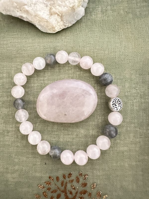 bracelet quartz rose labradorite