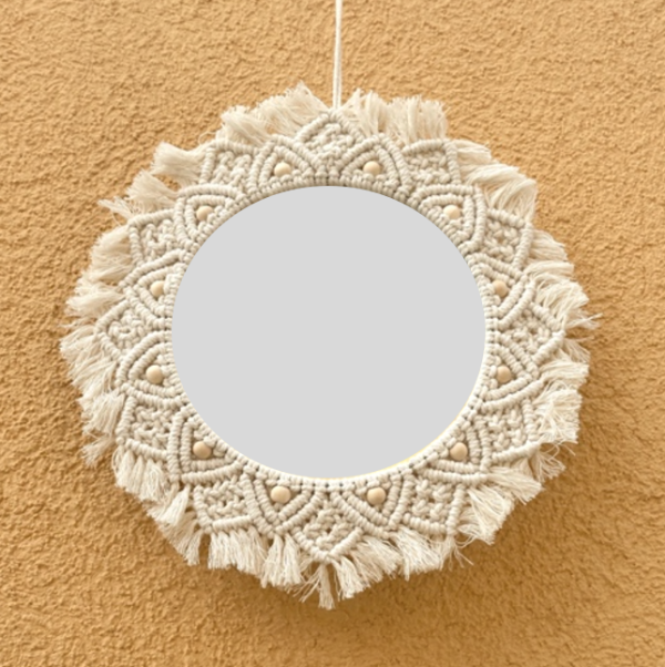 miroir macramé