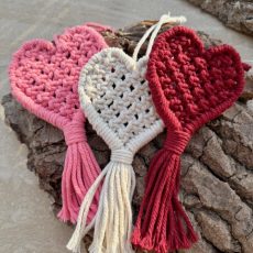 coeurs macramé