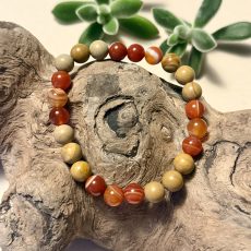 bracelet cornaline jaspe bois