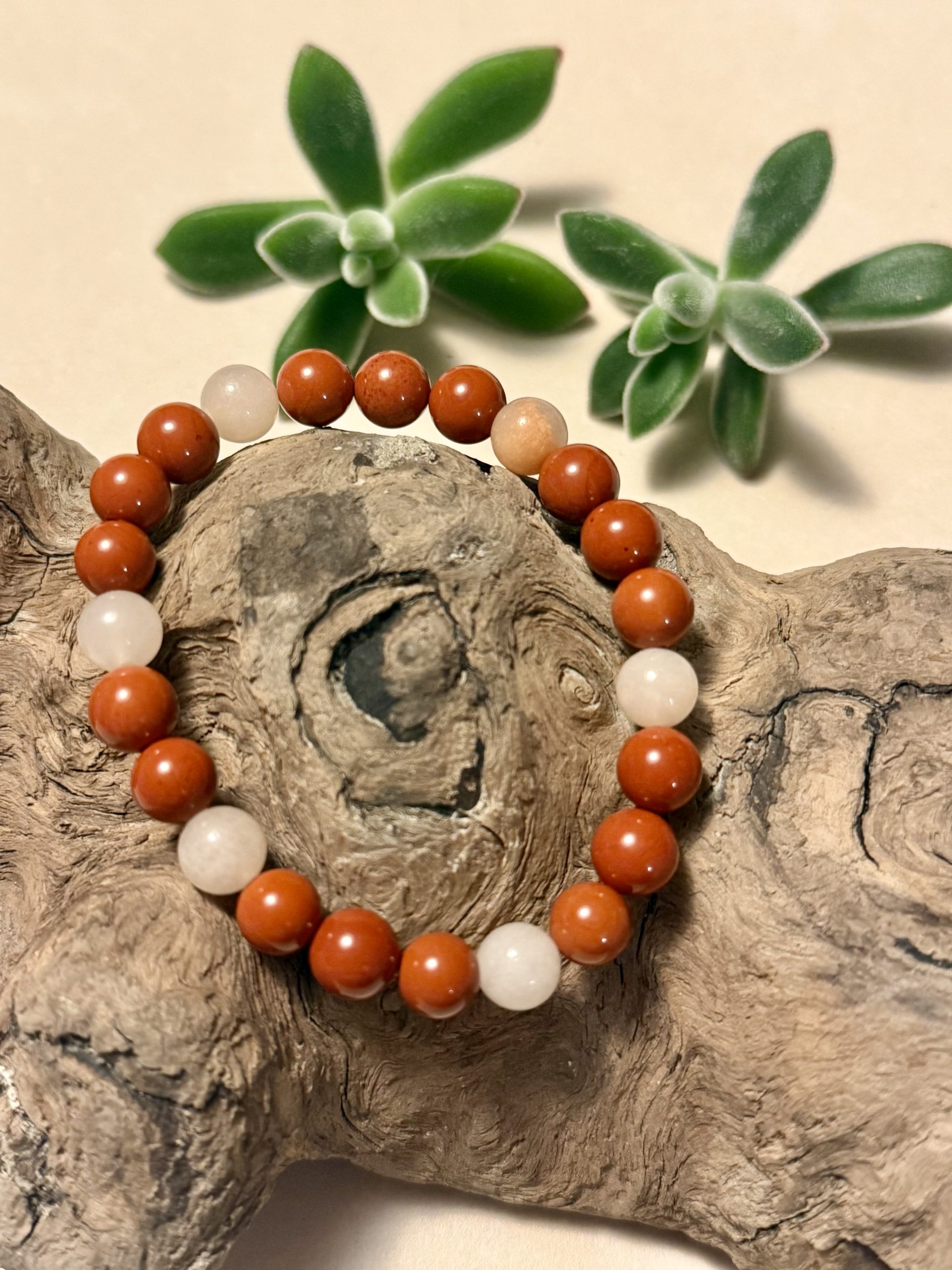 bracelet jaspe rouge aventurine rose