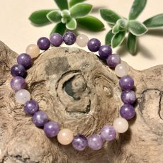 bracelet lepidolite aventurine rose